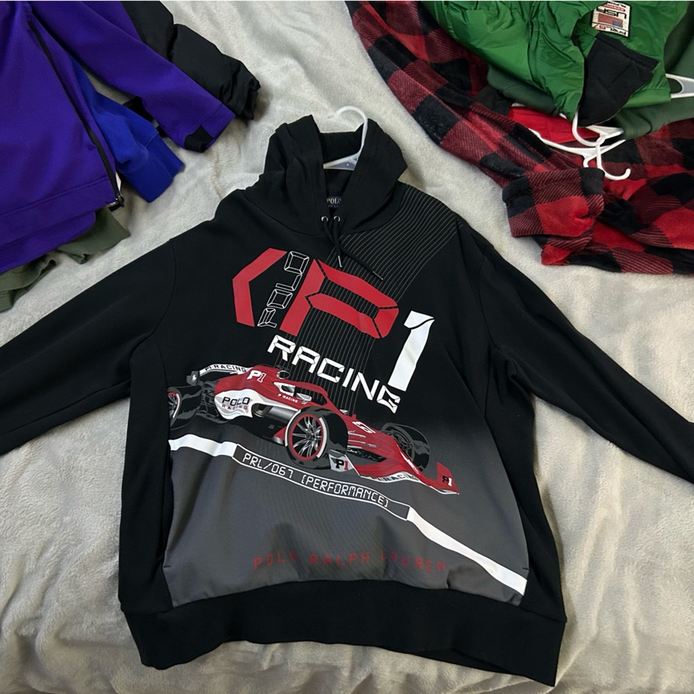 RARE POLO RACING HOODIE XL